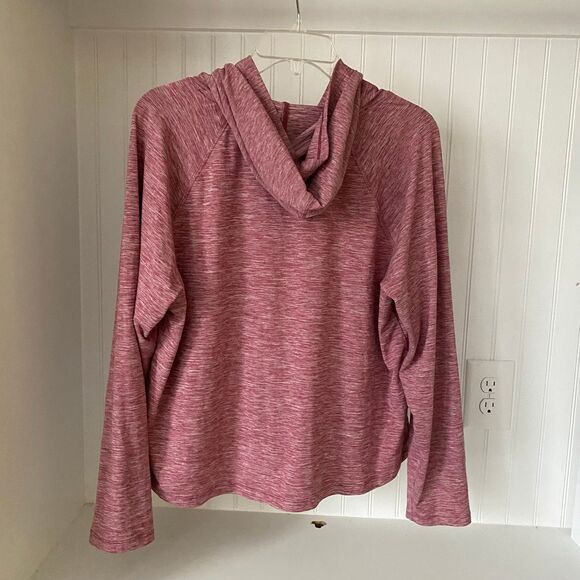 Women’s RBX Workout Running Cropped Hoodie Heather Red Rose XL sports athleisure - Picture 4 of 5